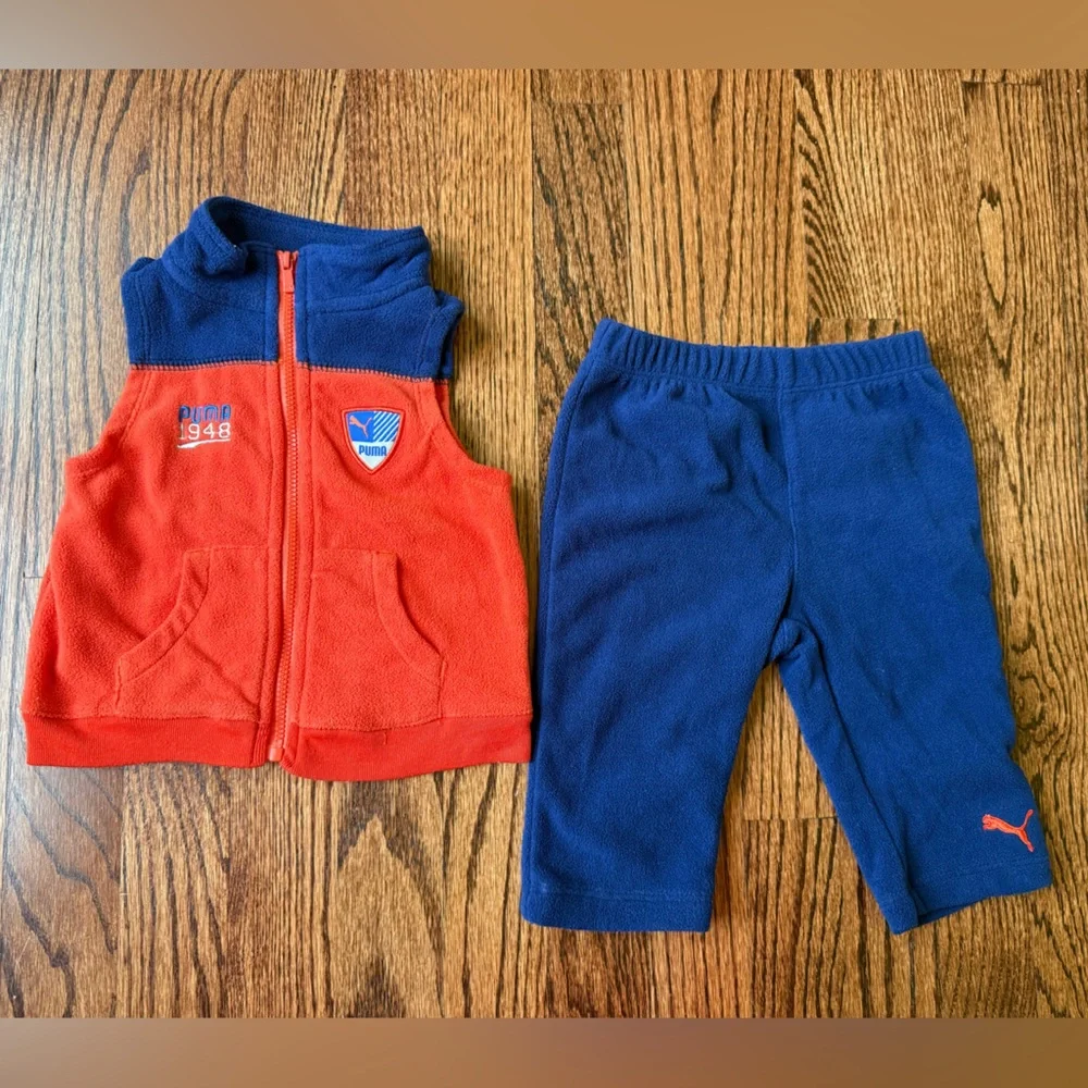 Puma Vibrant Orange & Blue Baby Jogger Set - Size 3 -6 months - Picture 1 of 3
